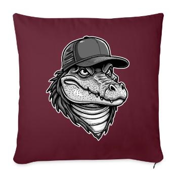 Alligator frais - Housse de coussin décorative 45 x 45 cm - bordeaux - Devant