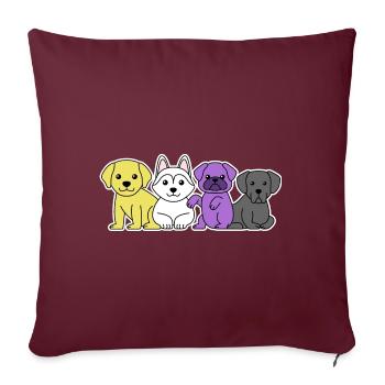 Nichtbinäres Flaggenhund-Design für stolze Enbys - Sofakissenbezug 45 x 45 cm - Burgunderrot - Vorne