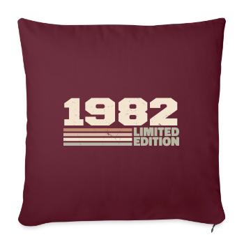 1982 Geburtstagsgeschenk 1982 limitierte Auflage 1982 - Sofakissenbezug 45 x 45 cm - Burgunderrot - Vorne