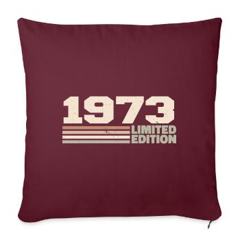 1973 Cadeau Anniversaire 1973 édition limitée 1973 - Housse de coussin décorative 45 x 45 cm - bordeaux - Devant