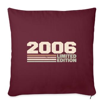 2006 Cadeau Anniversaire 2006 édition limitée 2006 - Housse de coussin décorative 45 x 45 cm - bordeaux - Devant