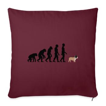 Bouledogue français - Housse de coussin décorative 45 x 45 cm - bordeaux - Devant
