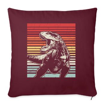 Chemise colorée avec Dino - Housse de coussin décorative 45 x 45 cm - bordeaux - Devant