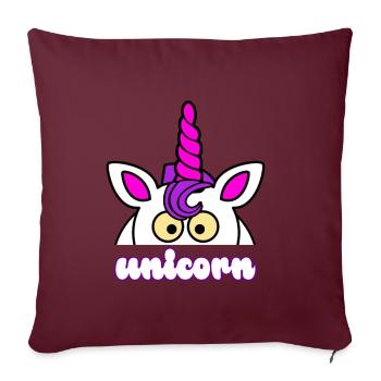 Chemise de licorne - Housse de coussin décorative 45 x 45 cm - bordeaux - Devant