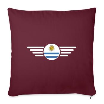 J’aime l’Uruguay, T-shirt design de style élégance - Housse de coussin décorative 45 x 45 cm - bordeaux - Devant