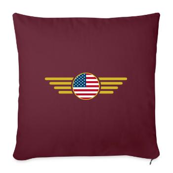 J’aime les États-Unis, T-shirt design de style élégance - Housse de coussin décorative 45 x 45 cm - bordeaux - Devant