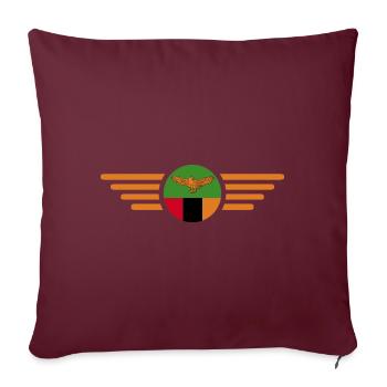 J’aime la Zambie, T-shirt design de style élégance - Housse de coussin décorative 45 x 45 cm - bordeaux - Devant