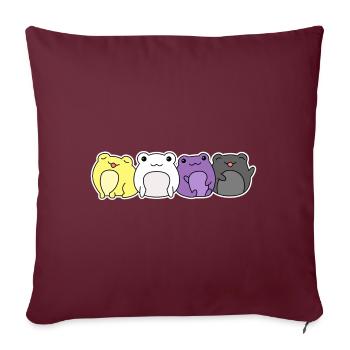 Nichtbinäres Flaggenfrosch-Design für stolze Enbys - Sofakissenbezug 45 x 45 cm - Burgunderrot - Vorne