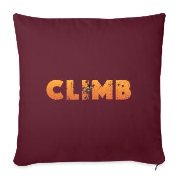 Mur de gymnase de sport d’escalade de bloc - Housse de coussin décorative 45 x 45 cm - bordeaux - Devant