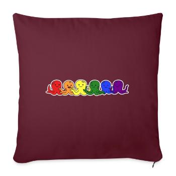 Drapeau LGBT + conception de pieuvre pour les personnes LGBT + - Housse de coussin décorative 45 x 45 cm - bordeaux - Devant