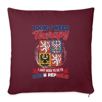 Aucune thérapie - seulement la République tchèque - Housse de coussin décorative 45 x 45 cm - bordeaux - Devant