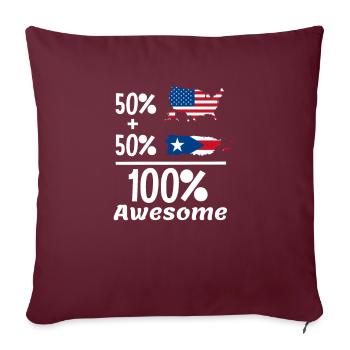 Portoricain traditionnel 50 America Rico 100 - Housse de coussin décorative 45 x 45 cm - bordeaux - Devant