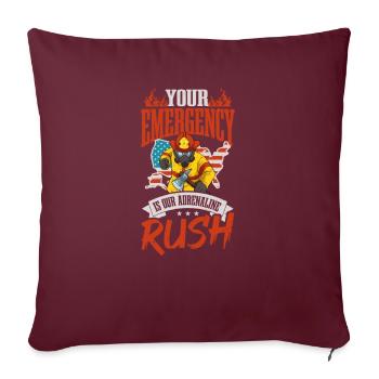 4 juillet Pompier Notre montée d’adrénaline - Housse de coussin décorative 45 x 45 cm - bordeaux - Devant