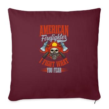 4 juillet Les pompiers combattent ce que vous craignez - Housse de coussin décorative 45 x 45 cm - bordeaux - Devant