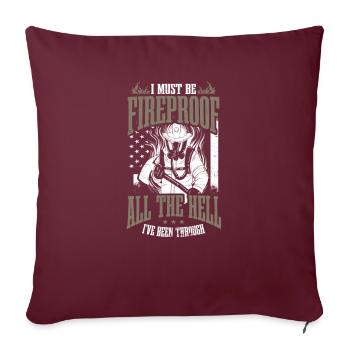 4 juillet Le pompier doit être ignifuge tout l’enfer - Housse de coussin décorative 45 x 45 cm - bordeaux - Devant