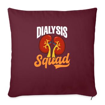 Équipe de dialyse Technique de dialyse - Housse de coussin décorative 45 x 45 cm - bordeaux - Devant