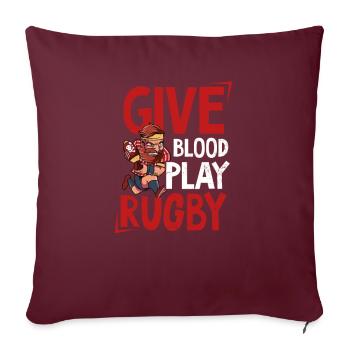 Rugby Blood Play Rugby - Housse de coussin décorative 45 x 45 cm - bordeaux - Devant