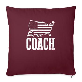 American Flag Coach 4 juillet États américains - Housse de coussin décorative 45 x 45 cm - bordeaux - Devant