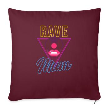 EDM Rave Techno 80s Rave Maman - Housse de coussin décorative 45 x 45 cm - bordeaux - Devant