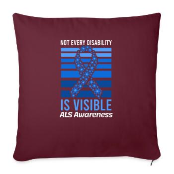 Tous les handicaps ne sont pas visibles - Housse de coussin décorative 45 x 45 cm - bordeaux - Devant