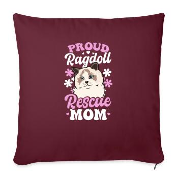 Ragdoll Chat Fier Ragdoll Rescue Maman - Housse de coussin décorative 45 x 45 cm - bordeaux - Devant