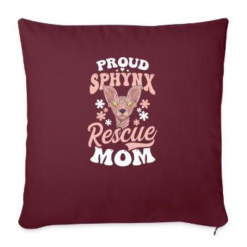 Sphynx Chat Fier Sphynx Rescue Maman - Housse de coussin décorative 45 x 45 cm - bordeaux - Devant