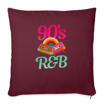 J’adore la cassette R&B vintage des années 90 - Housse de coussin décorative 45 x 45 cm - bordeaux - Devant