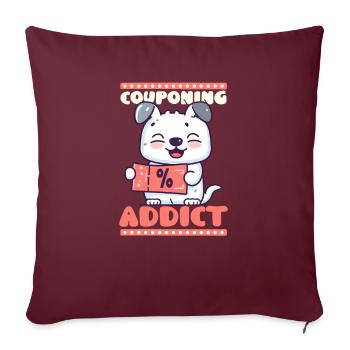 Couponer Couponing Addict - Housse de coussin décorative 45 x 45 cm - bordeaux - Devant