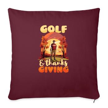 Golf de Thanksgiving Golf Et Remerciements - Housse de coussin décorative 45 x 45 cm - bordeaux - Devant