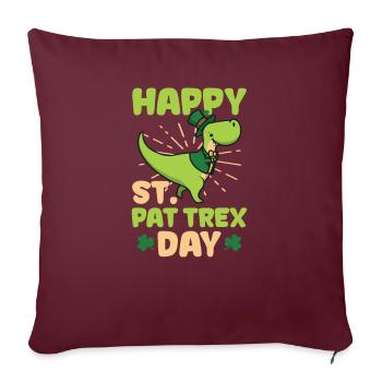 Drôle de Saint-Patrick Joyeux jour de la Saint-Pat T-Rex - Housse de coussin décorative 45 x 45 cm - bordeaux - Devant