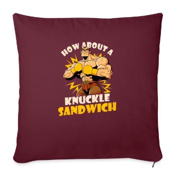 Boxen Wie wäre es mit einem Knuckle Sandwich? - Sofakissenbezug 45 x 45 cm - Burgunderrot - Vorne