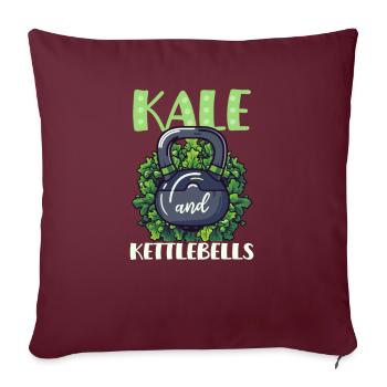 Veganer Sportler Grünkohl und Kettlebells - Sofakissenbezug 45 x 45 cm - Burgunderrot - Vorne