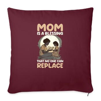 Fête des mères maman bénit personne ne remplace - Housse de coussin décorative 45 x 45 cm - bordeaux - Devant
