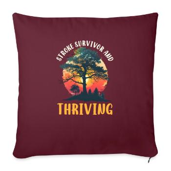 Survivant d’un AVC Survivant d’un AVC et prospère - Housse de coussin décorative 45 x 45 cm - bordeaux - Devant