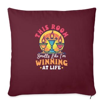 La salle de fabrication de bougies sent la victoire dans la vie - Housse de coussin décorative 45 x 45 cm - bordeaux - Devant