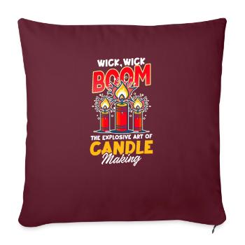 Bougie Fabrication Mèche, Mèche, Boum L’Art Explosif - Housse de coussin décorative 45 x 45 cm - bordeaux - Devant