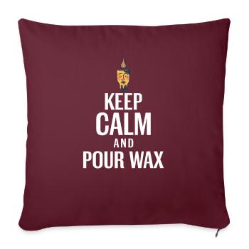 Fabrication de bougies Gardez votre calme et versez de la cire - Housse de coussin décorative 45 x 45 cm - bordeaux - Devant