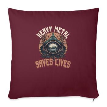 Musique rock Le heavy metal sauve des vies - Housse de coussin décorative 45 x 45 cm - bordeaux - Devant