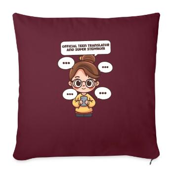 Fête des Mères Belle-mère Traductrice officielle pour adolescents - Housse de coussin décorative 45 x 45 cm - bordeaux - Devant