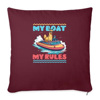 Navigation de plaisance Mon bateau Mes règles - Housse de coussin décorative 45 x 45 cm - bordeaux - Devant