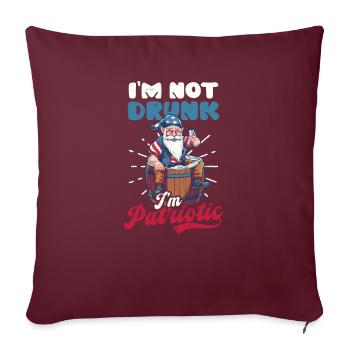 4 juillet American Gnome Not Drunk I’m Patriotic (en anglais seulement) - Housse de coussin décorative 45 x 45 cm - bordeaux - Devant