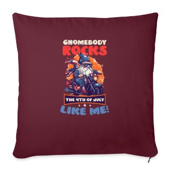 4 juillet Gnome américain Gnome Gnome Rocks Like Me - Housse de coussin décorative 45 x 45 cm - bordeaux - Devant