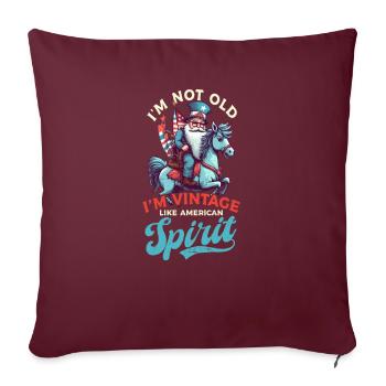 4 juillet American Gnome pas Old American Vintage - Housse de coussin décorative 45 x 45 cm - bordeaux - Devant