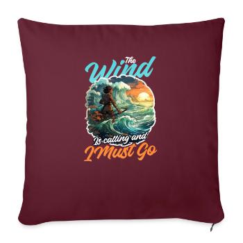 Windsurfen Windruf I Go - Sofakissenbezug 45 x 45 cm - Burgunderrot - Vorne