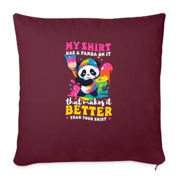 Tenue de panda Panda dessus mieux que le vôtre - Housse de coussin décorative 45 x 45 cm - bordeaux - Devant