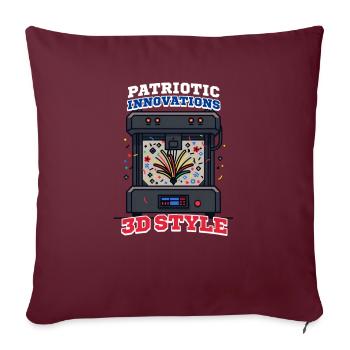Impression 3D patriotique Innovations patriotiques - Housse de coussin décorative 45 x 45 cm - bordeaux - Devant