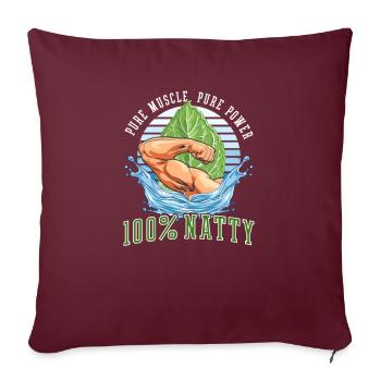 Natty Bodybuilder Pure Puissance musculaire : 100% Natty - Housse de coussin décorative 45 x 45 cm - bordeaux - Devant