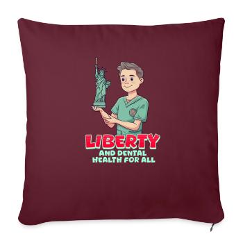 Dentiste patriotique Liberté et santé dentaire pour Al - Housse de coussin décorative 45 x 45 cm - bordeaux - Devant