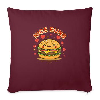 Bons petits pains pour hamburgers - Housse de coussin décorative 45 x 45 cm - bordeaux - Devant