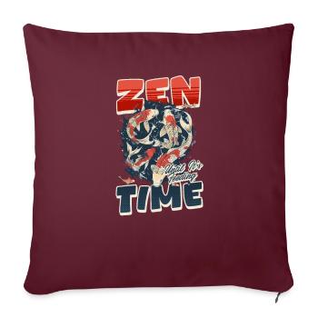 Koi fish Zen jusqu’à l’heure du repas - Housse de coussin décorative 45 x 45 cm - bordeaux - Devant